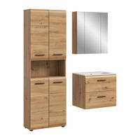 BAD-SET ICE 4-tlg. (B/H/T: ca. 135/185/46 cm) in Artisan Oak Nachbildung/Artisan Oak Nachbildung - Eichefarben, Holz (135/185/46cm)