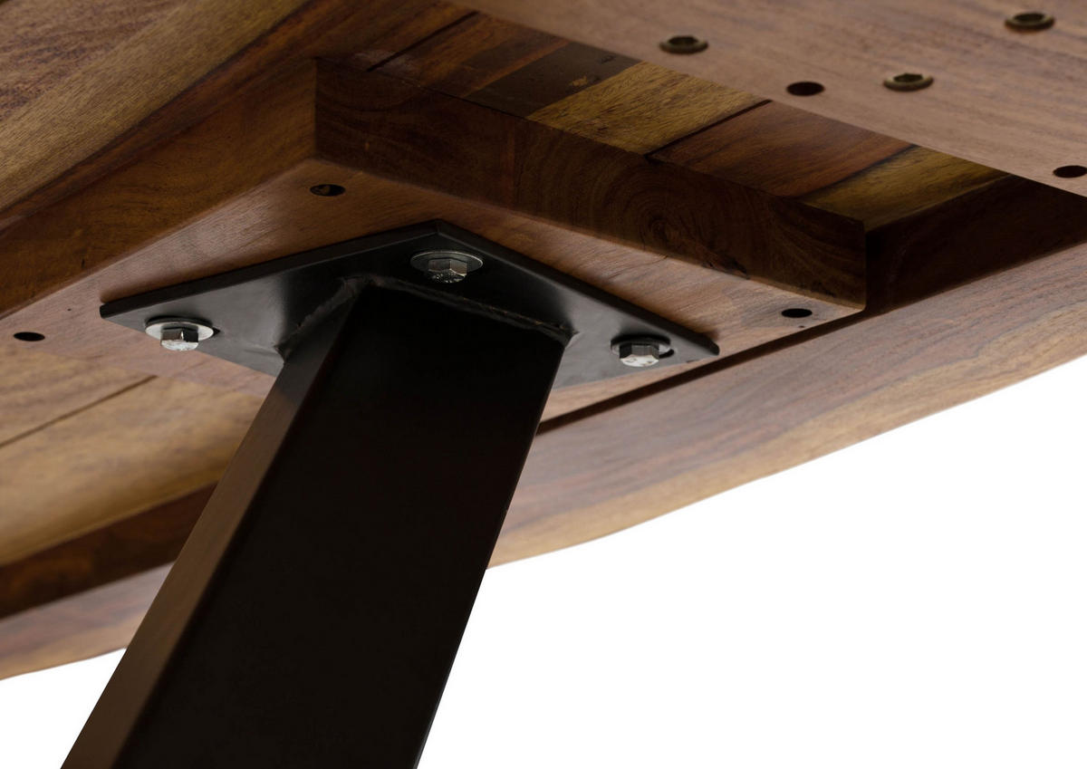 BAUMTISCH Sheesham 260x100x76 natur sandgestrahlt / A-Gestell anthrazit matt FREEFORM 5 - Braun, Holz (100/260/76cm) - Massivmoebel24