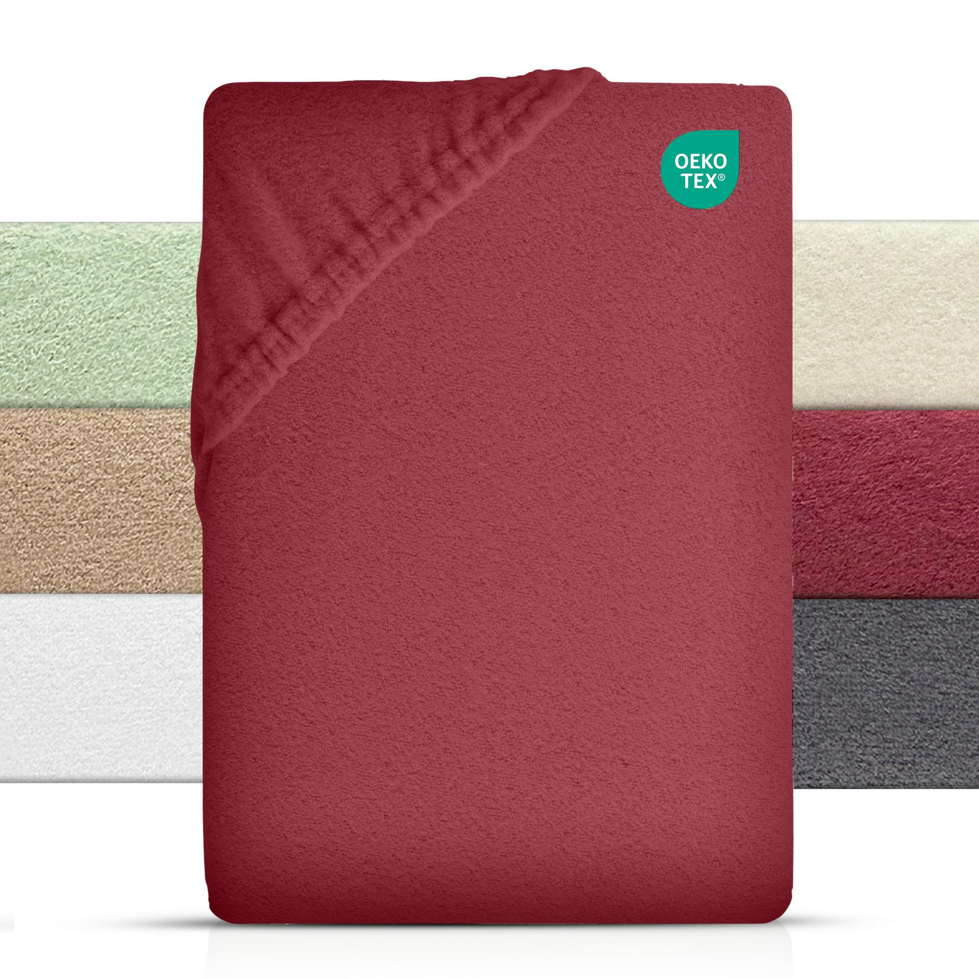 WINTER-SPANNBETTLAKEN 180-200x200-220 cm, Warmes Teddy Fleece Bettlaken Bordeaux - Bordeaux, Textil (200/220cm) - Carpe Sonno