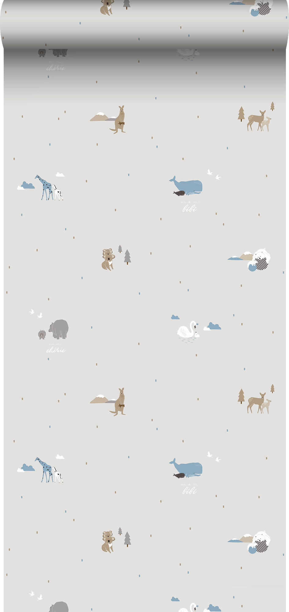TAPETE Tiere 53 cm x 10 m - Grau, Papier (53/0.1cm) - Sanders & Sanders