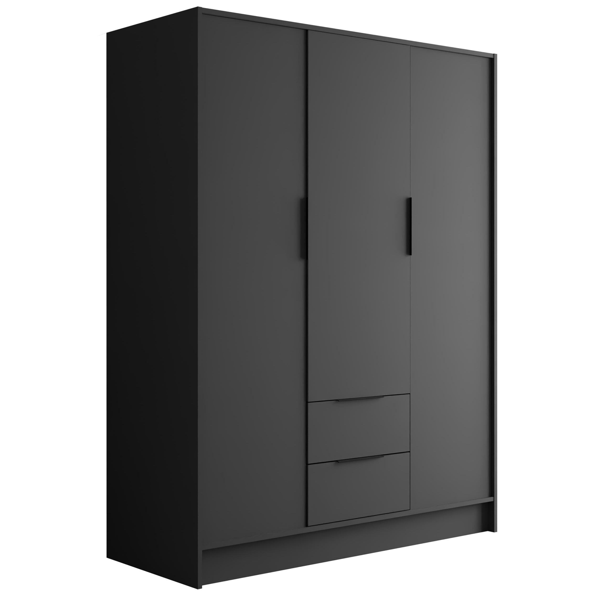 KLEIDERSCHRANK mit Flügeltüren KOLIN 150x200cm Graphit - Graphitfarben, Holzwerkstoff (150/200/51cm) - ALTDECOR
