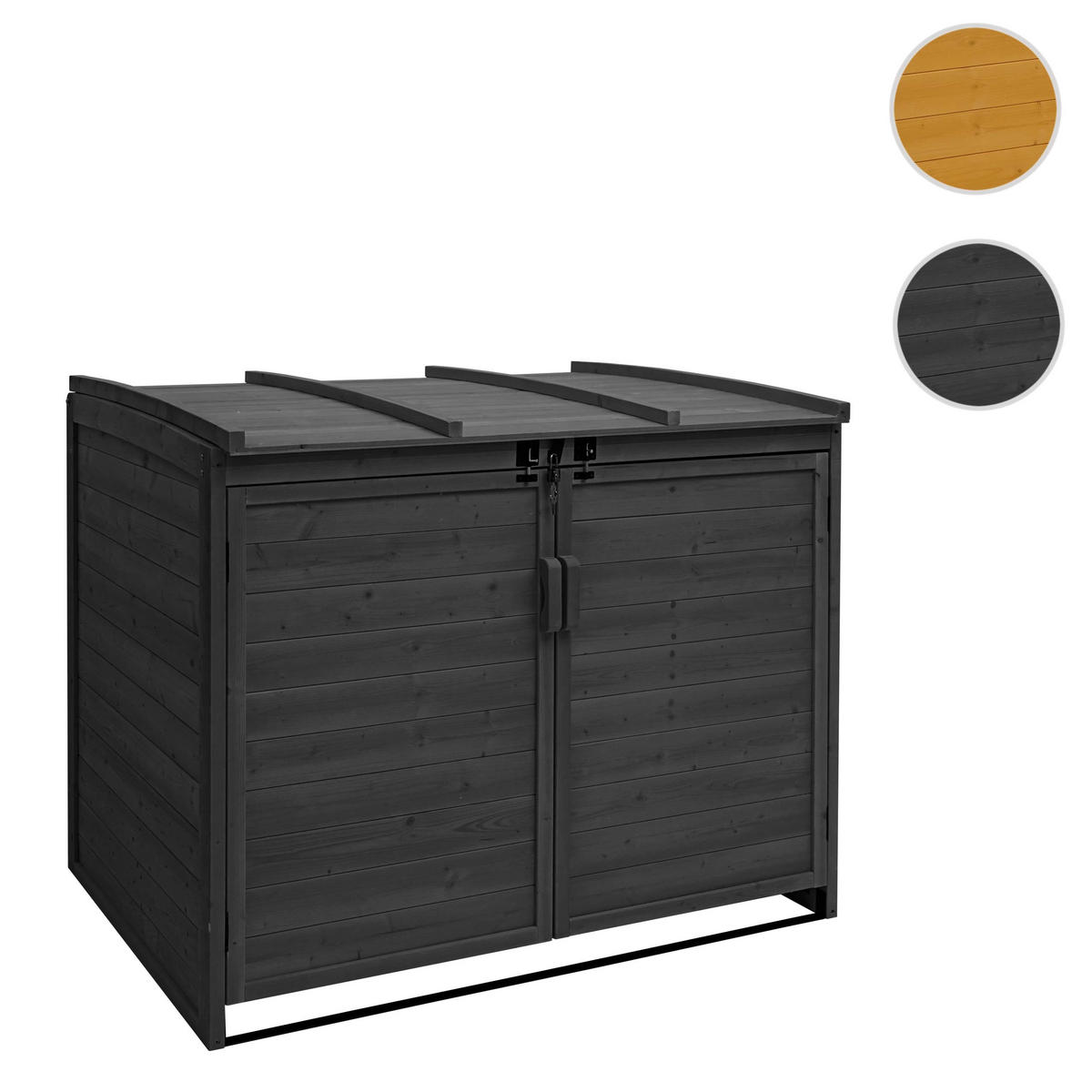 2ER/4ER MÜLLTONNENVERKLEIDUNG H75B Anthrazit - Anthrazit, Holz (138/138/105cm) - MCW