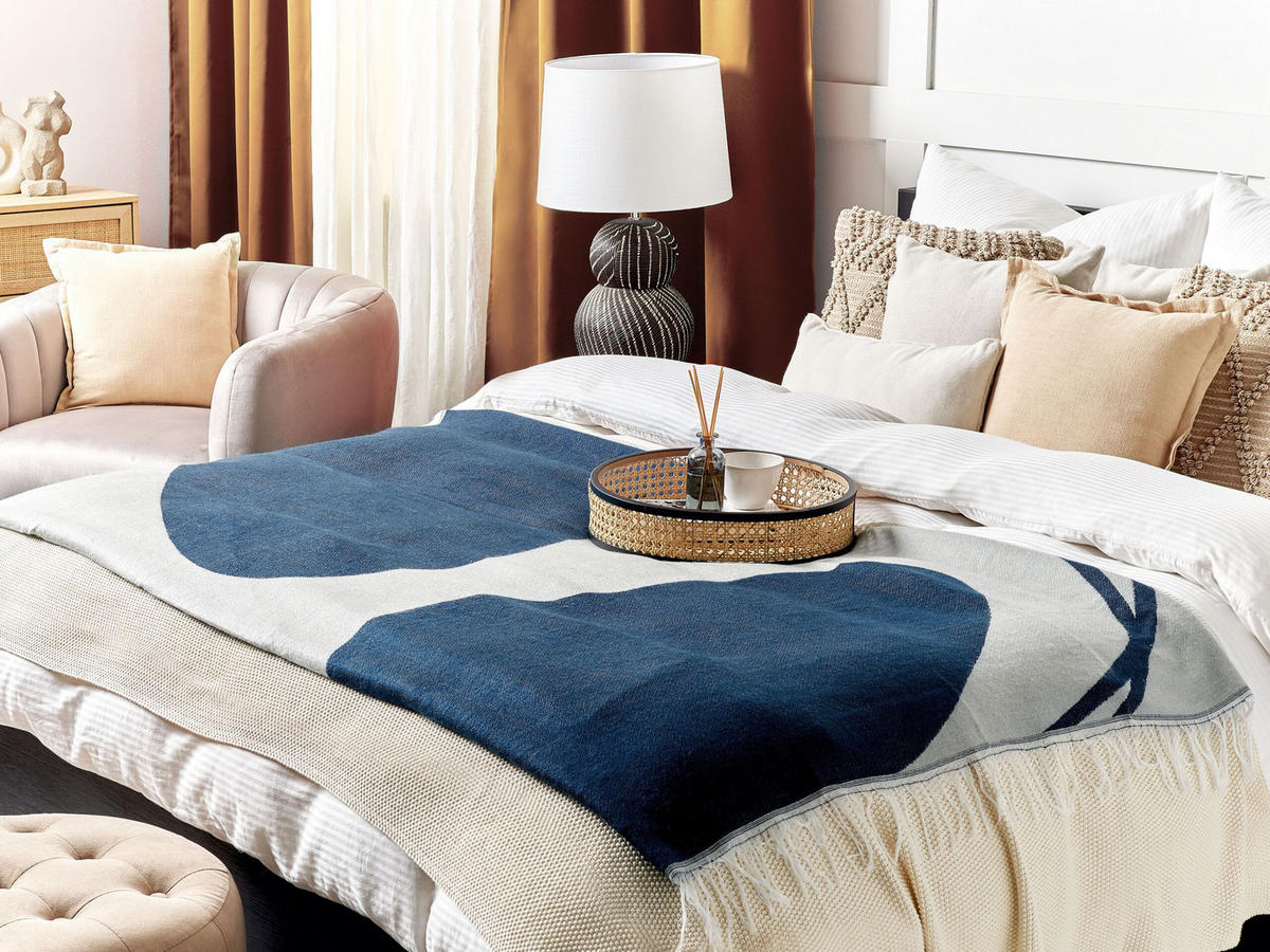 DECKE Blau Haprek 130/170 cm - Blau, Textil (130/170cm) - Beliani