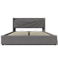 POLSTERBETT 160/200 cm Grau mit USB Typ C Ladefunktion und Stauraumbetten (Ohne Matratze) - Grau, Textil (160/200cm) - Oxeza