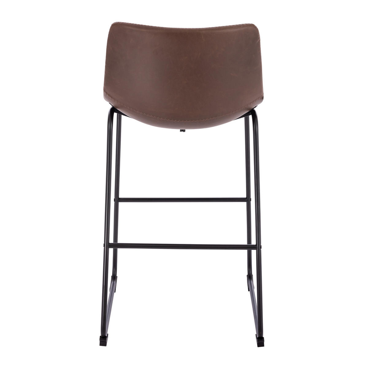 BARHOCKER JOHN Kunstleder 2er Set Braun - Braun, Textil (49/97/50cm) - SVITA