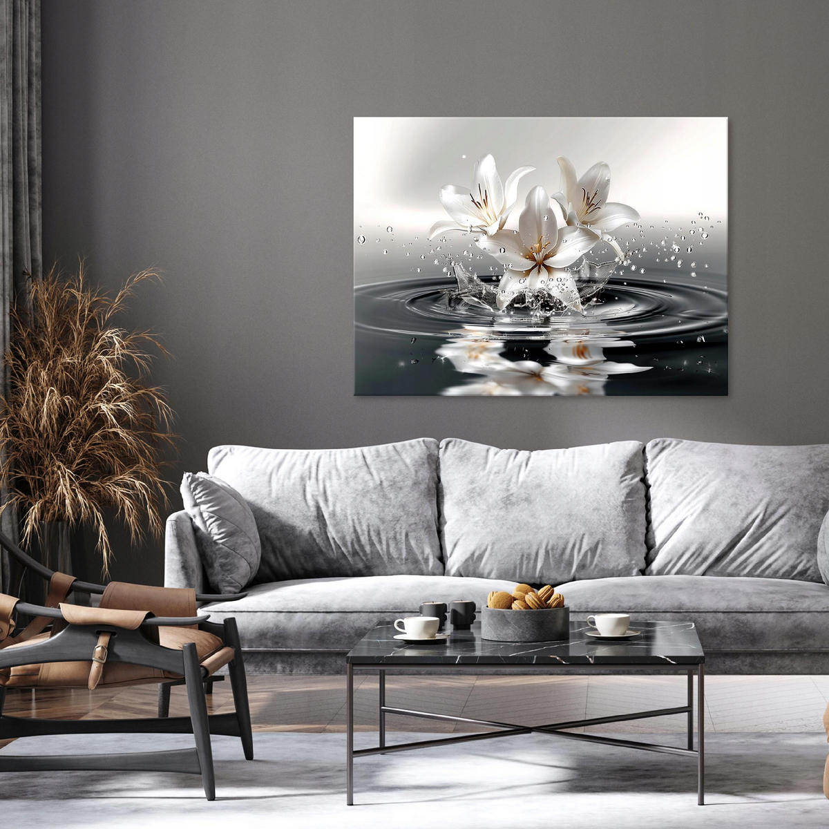BILDER Abstrakt Blumen Modern 60x40 - Multicolor, Holzwerkstoff (60/40cm) - Wallarena