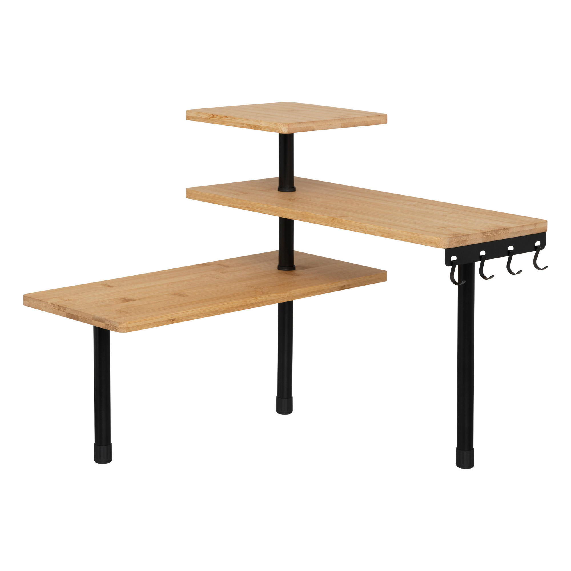ECKREGAL 3-stufig Smart 43/43/38 cm - Schwarz, Naturmaterialien (43/38/43cm) - 5five Simply Smart