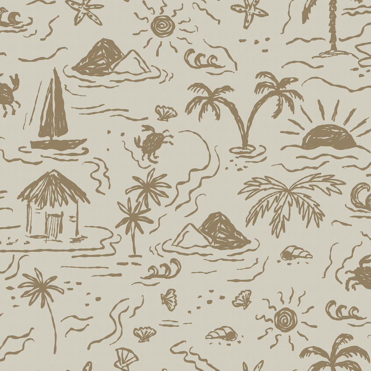 TAPETE Sunset Island - Gelb, Papier/Kunststoff (53/1000cm) - Superfresco Easy