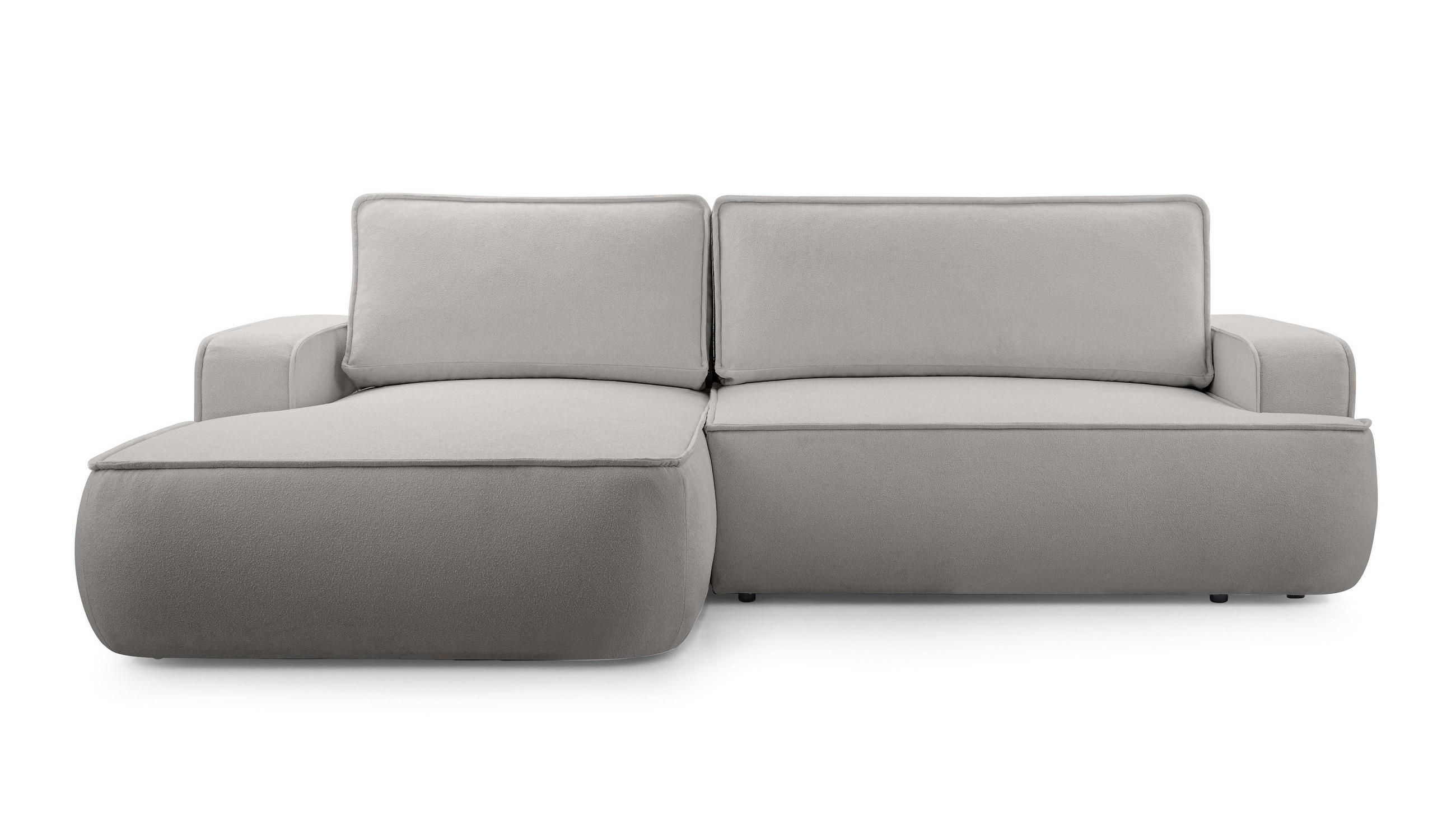 ECKSOFA L Form Ablia Hellgrau 267/168/87 cm mit mit Schlaffunktion L - Hellgrau/Schwarz, Kunststoff/Textil (168/267cm) - AX Living