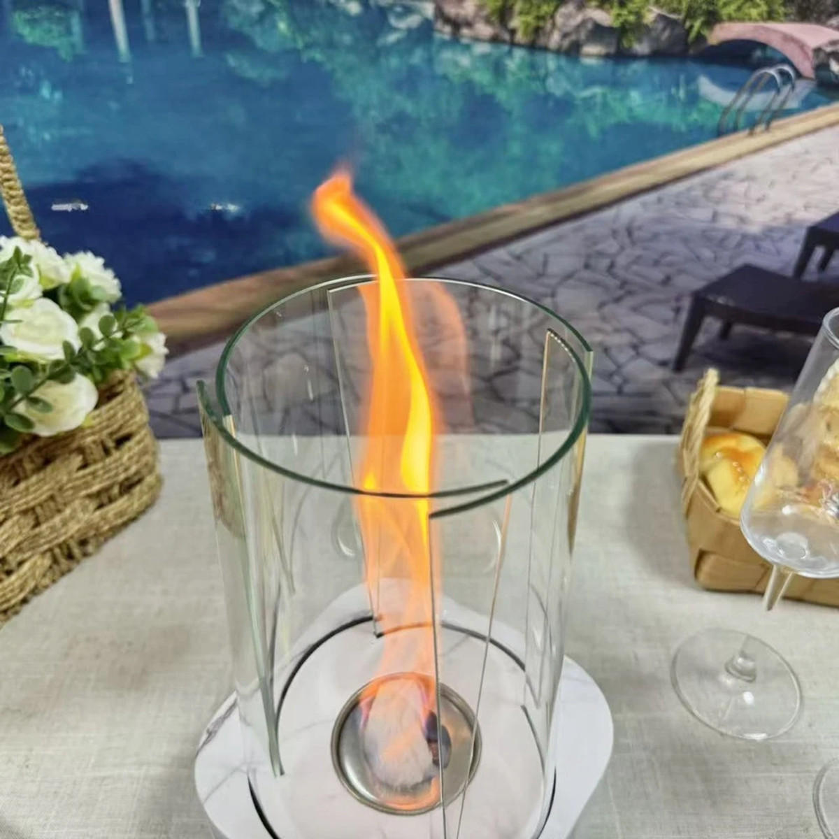BIOETHANOL-KAMIN Weiß 16/16/28.5 cm - Weiß, Metall (16/28.5/16cm) - Authentics