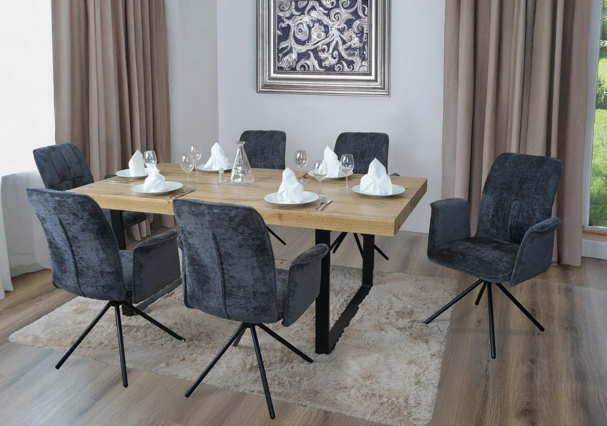 ESSZIMMERSTUHL Grau 6er-Set - Dunkelgrau/Grau, Textil (70/94/60cm) - Jamb