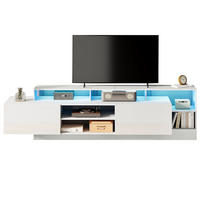 TV-LOWBOARD 190x40x48.5 cm Hochglanz LED Offene Fächer - Weiß, Holzwerkstoff (40/48.5/190cm) - FLIEKS