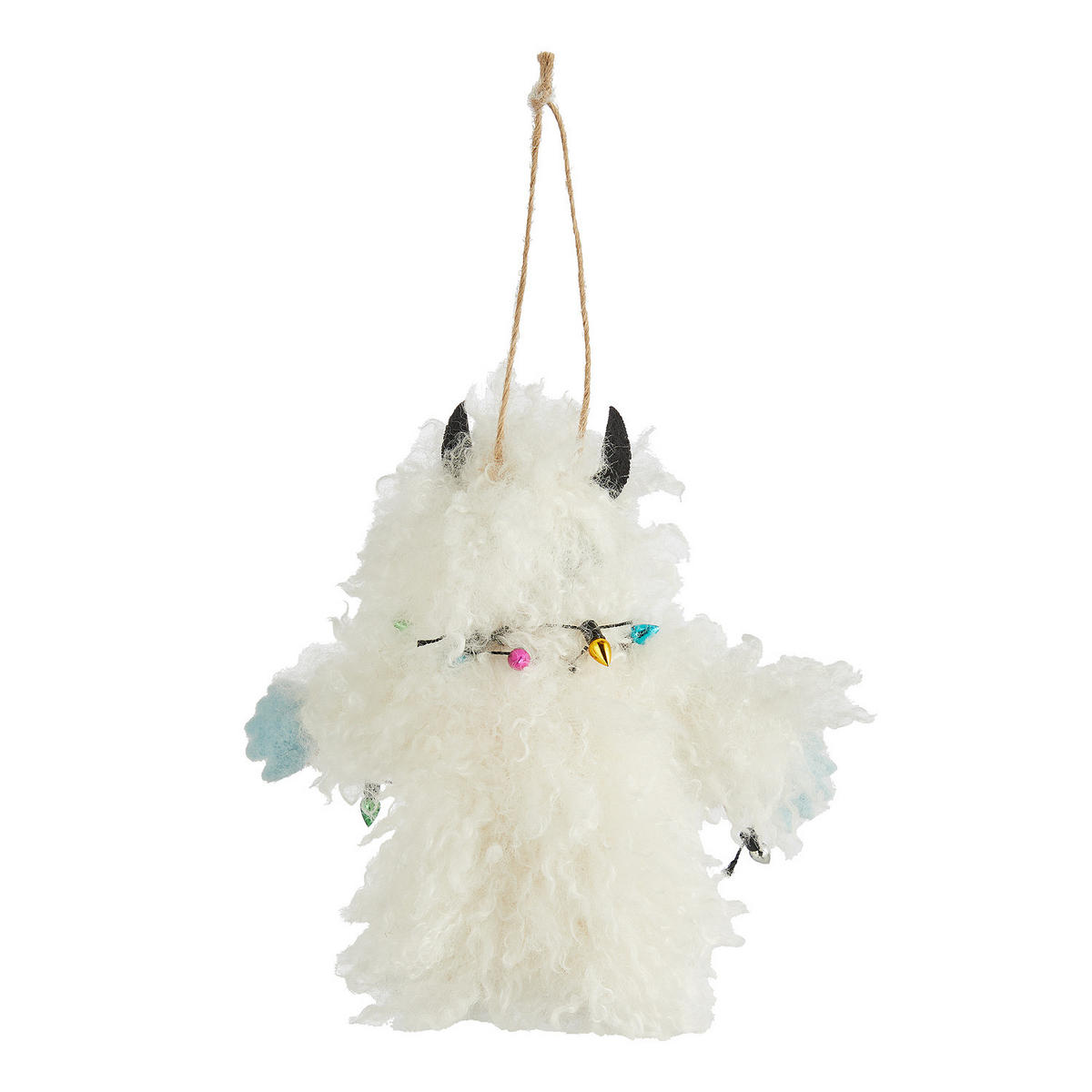 BAUMANHÄNGER Hang On Yeti Mit Lichtern - Weiß, Textil (6/14/8cm) - Butlers