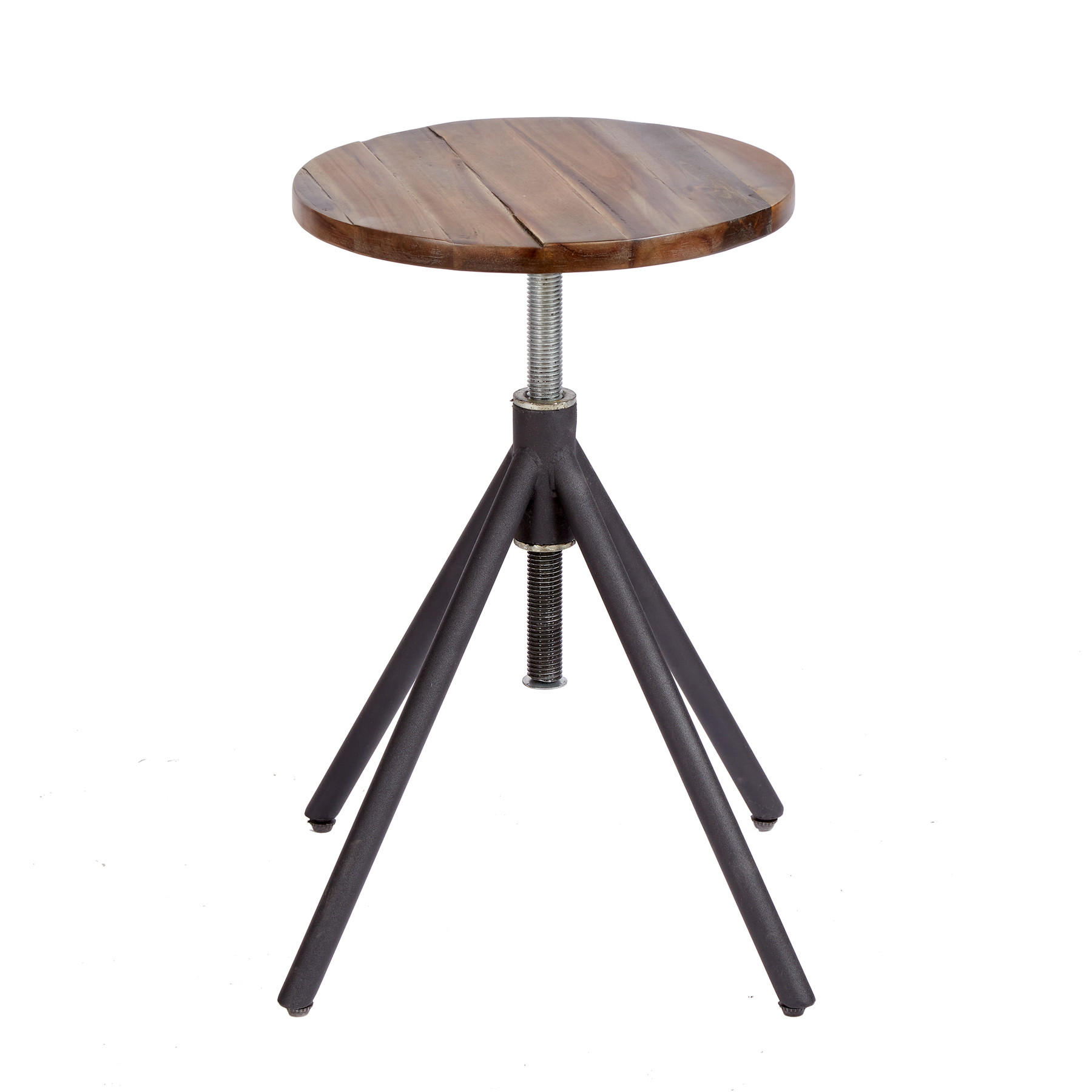 HOCKER FACTORY Akazie - Schwarz/Braun, Holz/Metall (34/38/34cm) - riess-ambiente