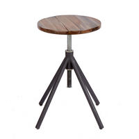 HOCKER FACTORY Akazie - Schwarz/Braun, Holz/Metall (34/38/34cm) - riess-ambiente