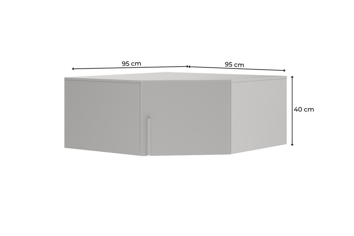 AUFSATZSCHRANK BRISSO BRN4 95/40/95 cm in Platingrau mit Metallgriffen - Grau, Holzwerkstoff/Metall (95/40/95cm) - Deine Möbel 24