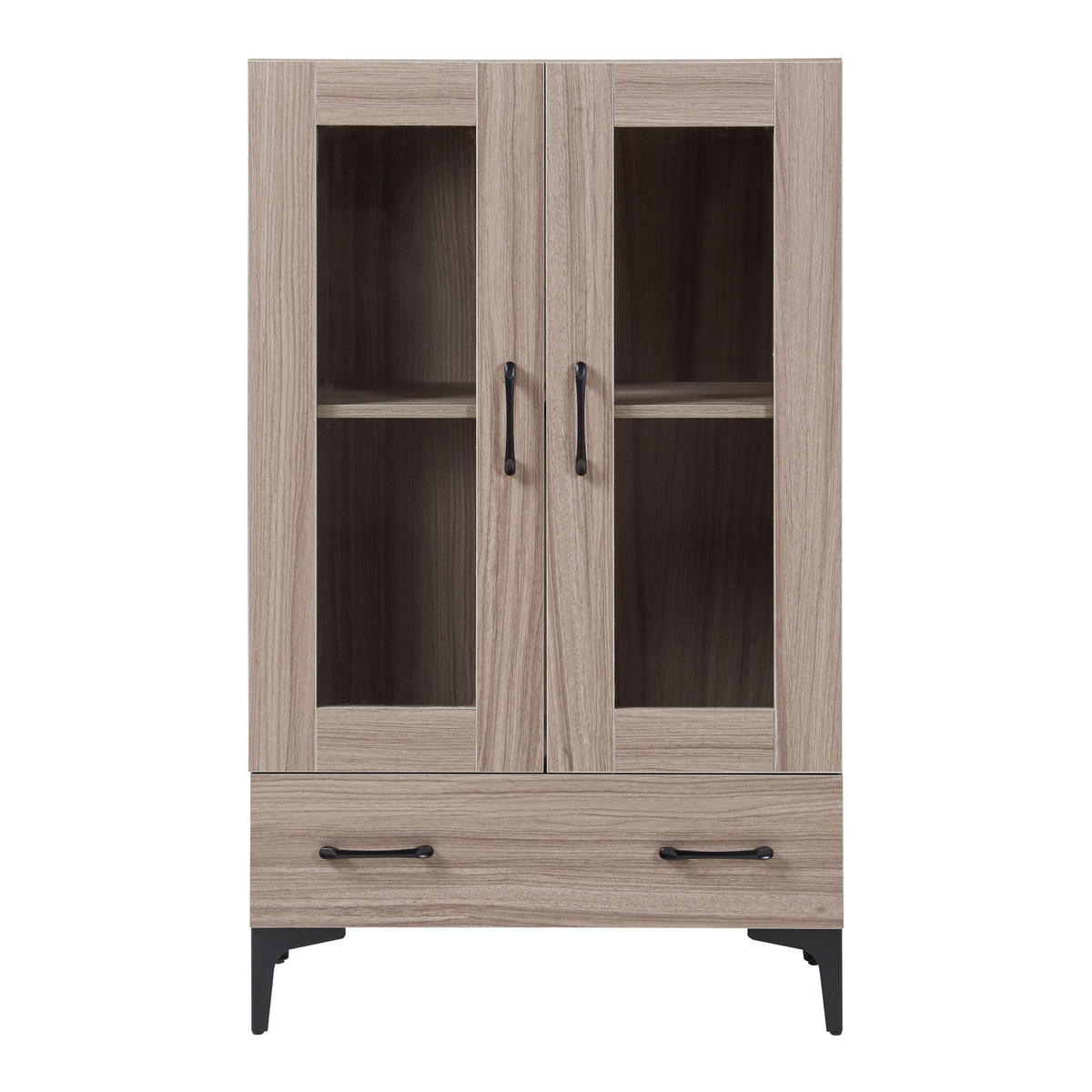 VITRINE Søndersø - Sonoma Eiche, Glas/Holzwerkstoff (70/115/31cm) - [en.casa]
