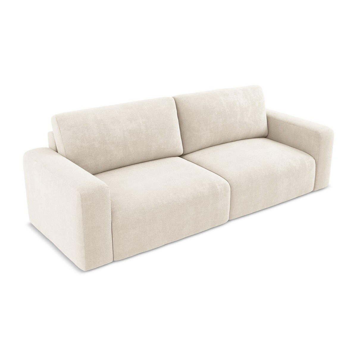 3-SITZER SOFA mit Schlaffunktion Chenille Stoff Beige - Beige/Creme, Kunststoff/Textil (244/79/102cm) - LaMiaSofa