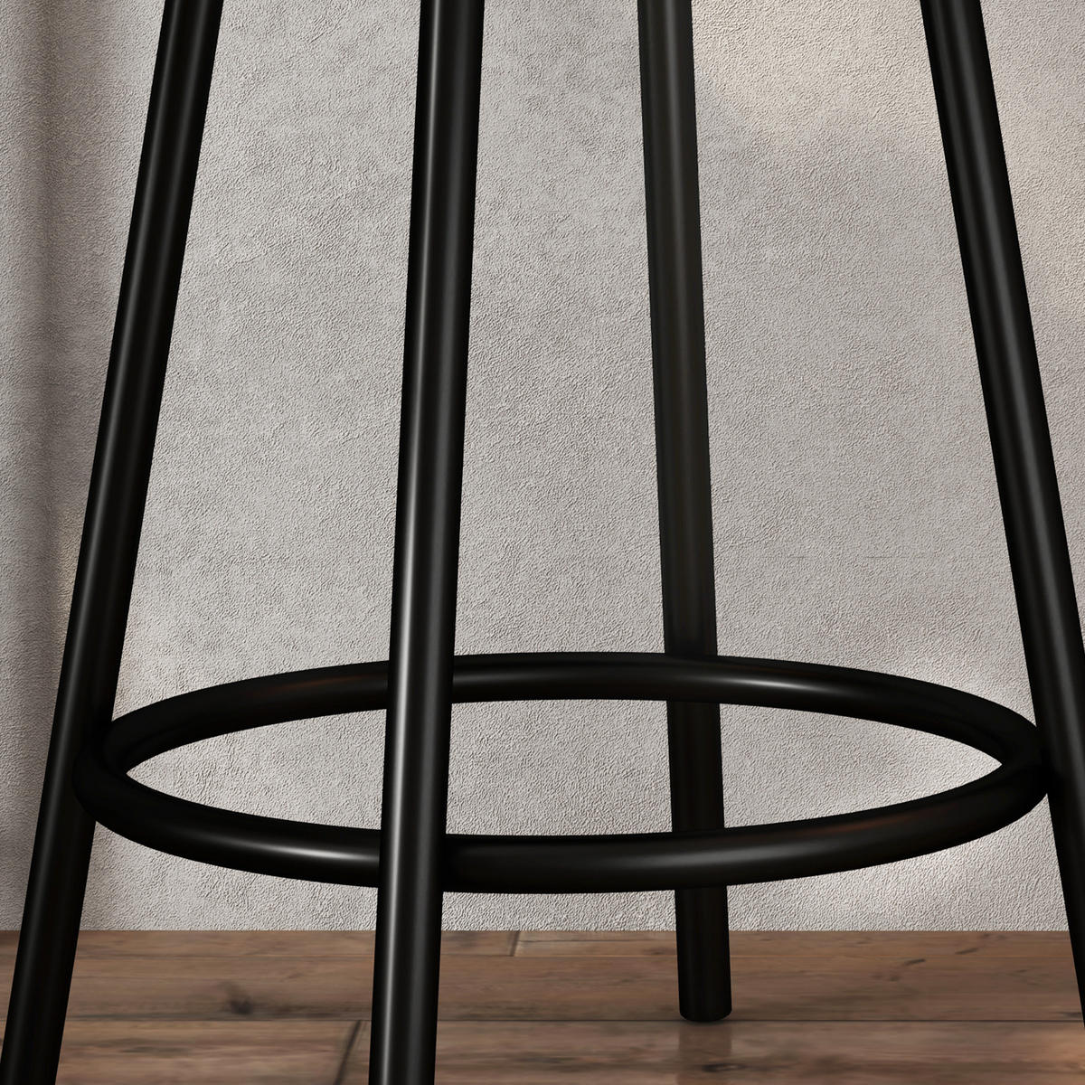 BARTISCH-SET 3-teilig DE-07979 mit seitlichen Regalen Schwarz - Eichefarben, Metall (50/90.5/90cm) - ComfortXL