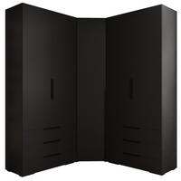 GARDEROBEN-SET 236,7/181,7/47 - Schwarz, Holz/Kunststoff (181.7/236.7/47cm) - Abiks Möbel