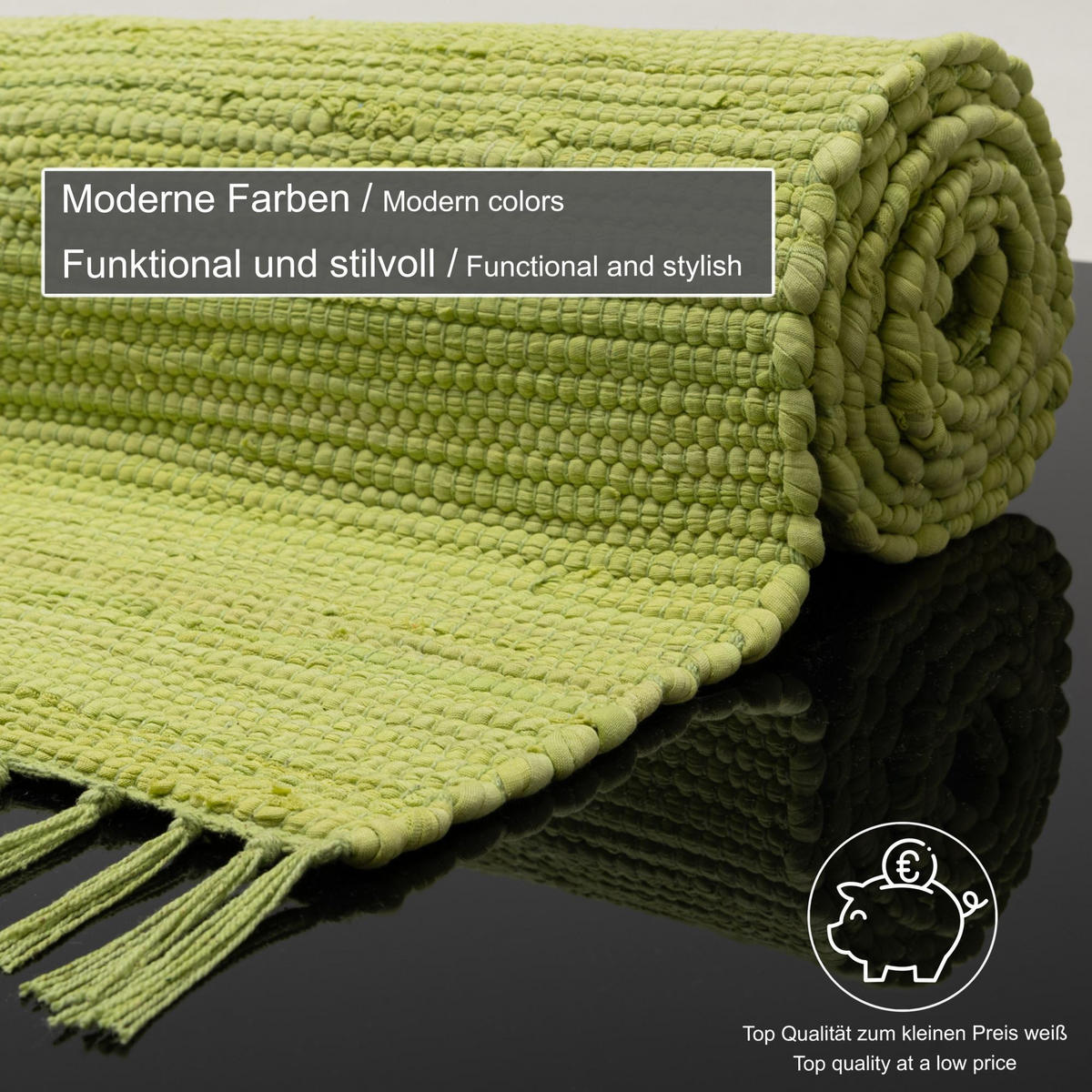 FLECKERLTEPPICH Chindi 70x140 cm - Limette, Textil (70/140cm) - Rug and Roll