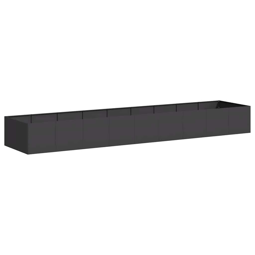 PFLANZKÜBEL Schwarz 360/80/40 Cm Stahl - Schwarz, Metall (360/40/80cm) - vidaXL