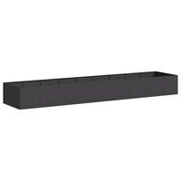 PFLANZKÜBEL Schwarz 360/80/40 Cm Stahl - Schwarz, Metall (360/40/80cm) - vidaXL