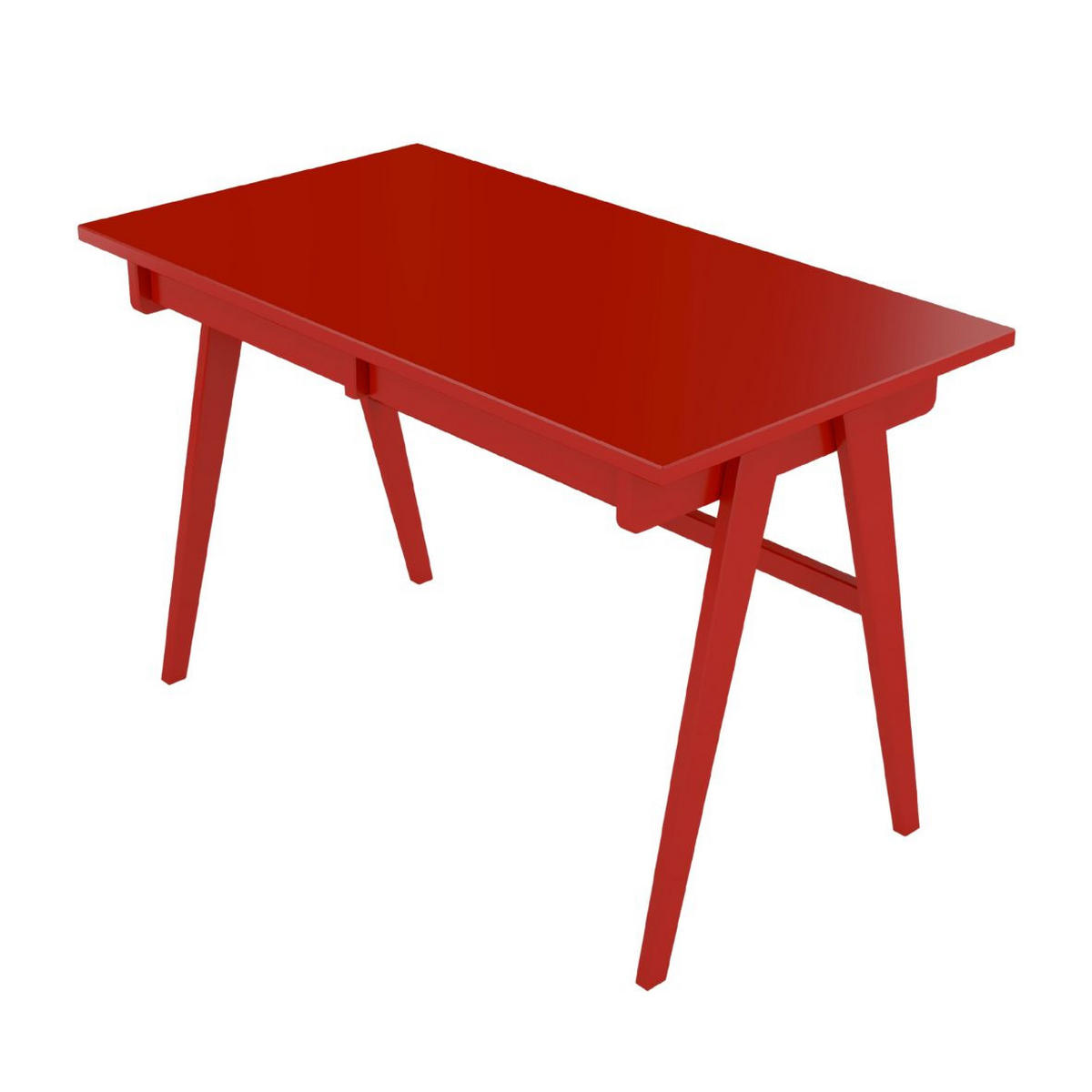 SCHREIBTISCH Edda, 120/65/75 cm in Rot, Buchenholz - Rot, Holz/Buchenholz (65/120/75.5cm) - Visby