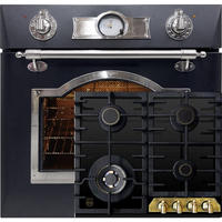 BACKOFEN-SET Elektro Einbau Backofen 60 cm EH 6355 Em Sil+KCG 6335 Em Gaskochfeld 60 cm - Schwarz, Metall (59.4/59.4/56.6cm) - Kaiser Küchengeräte