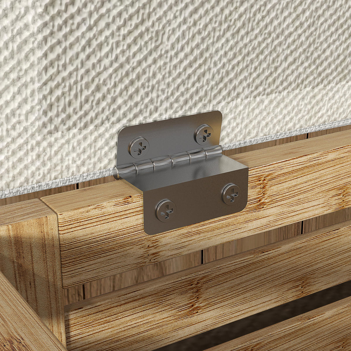 HOCKER DE-16400 mit Bambusrahmen und Lamellendesign Natur - Naturfarben, Naturmaterialien (40/47/40cm) - ComfortXL