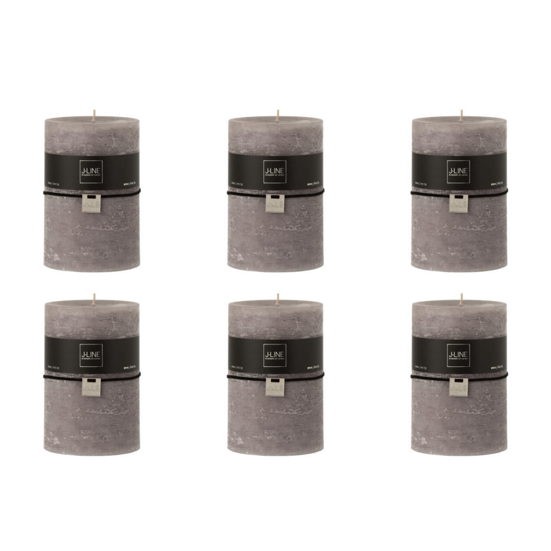 DUFTKERZE ZART - Grau - XL - 95 Std. - 6er set - Greige, Paraffin (10/15cm) - J-Line