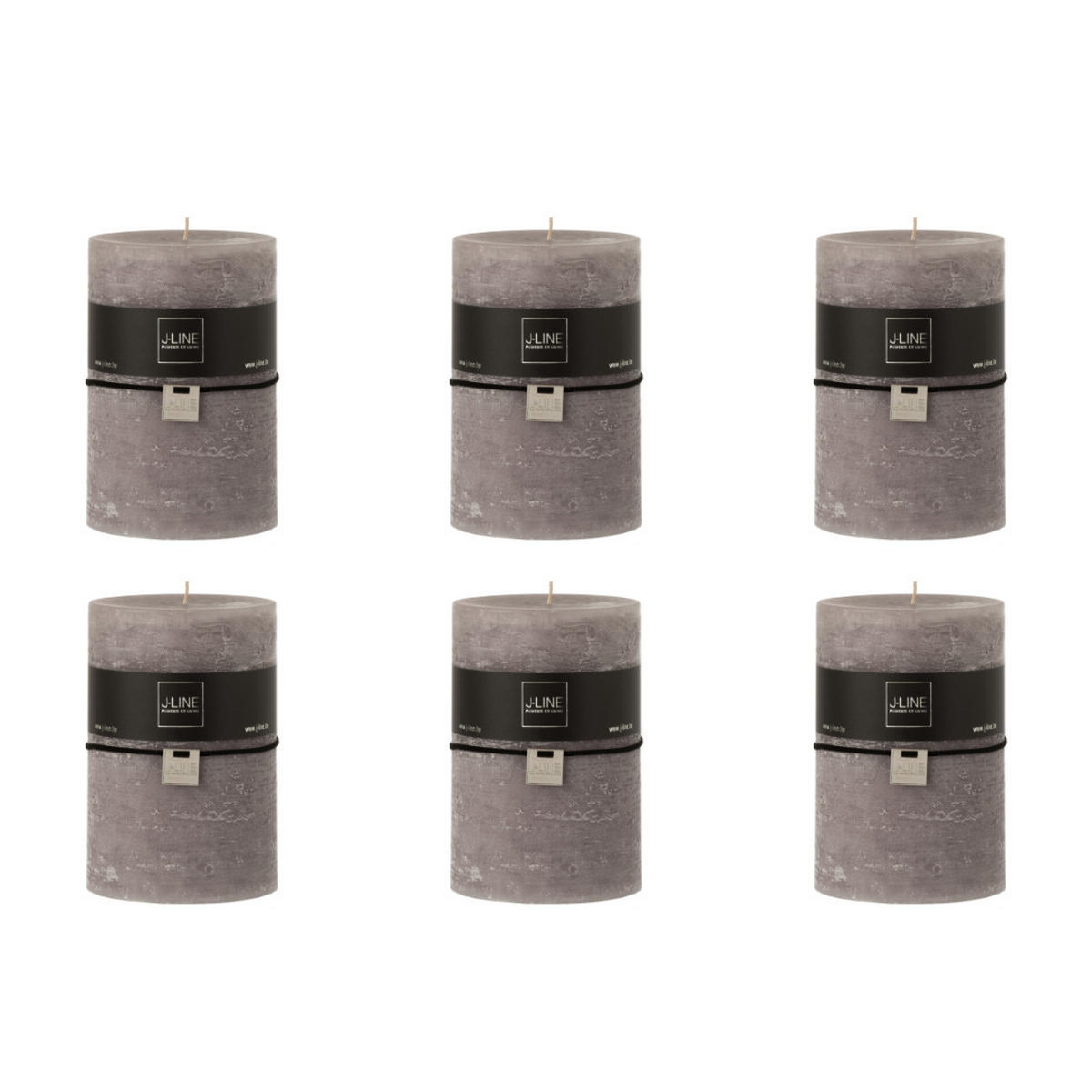 DUFTKERZE ZART - Grau - XL - 95 Std. - 6er set - Greige, Paraffin (10/15cm) - J-Line