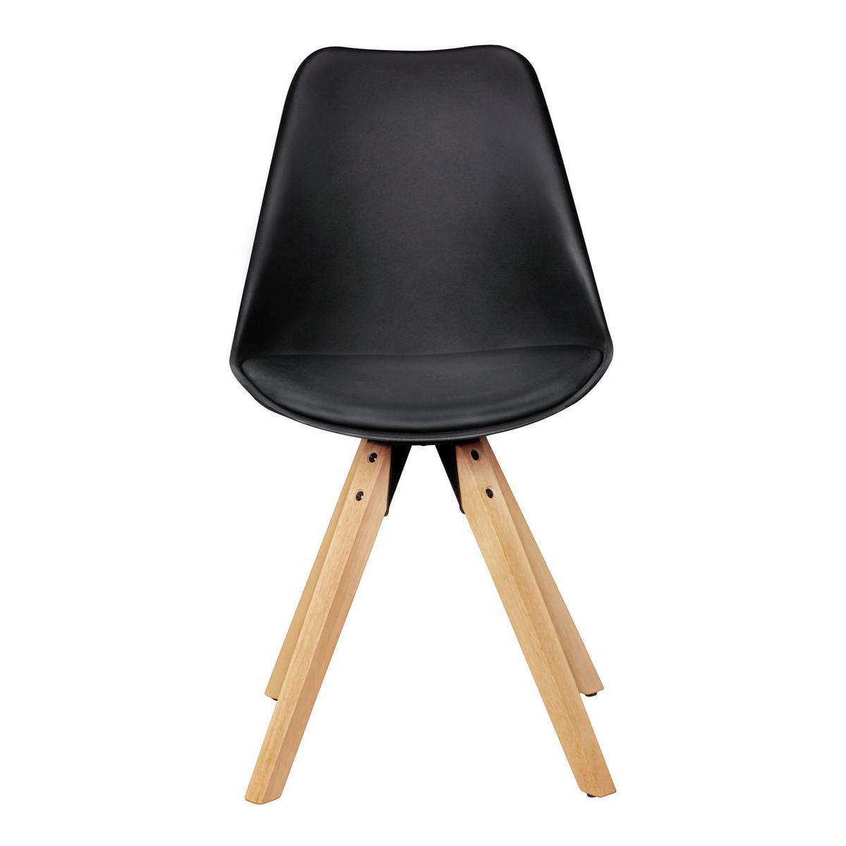 ESSZIMMERSTUHL 2er Set Kunstlederbezug mit Holzgestell Skandinavisch gepolstert, Schwarz 49x52x87 cm - Beige/Schwarz, Holz/Kunststoff (49/87/52cm) - KADIMA DESIGN
