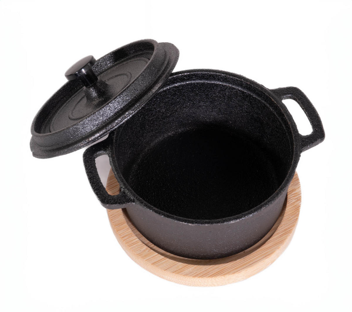 TOPF Gusseisen mit Deckel 200 ml 10/10/5 cm - Schwarz, Metall (10cm) - Excellent Houseware