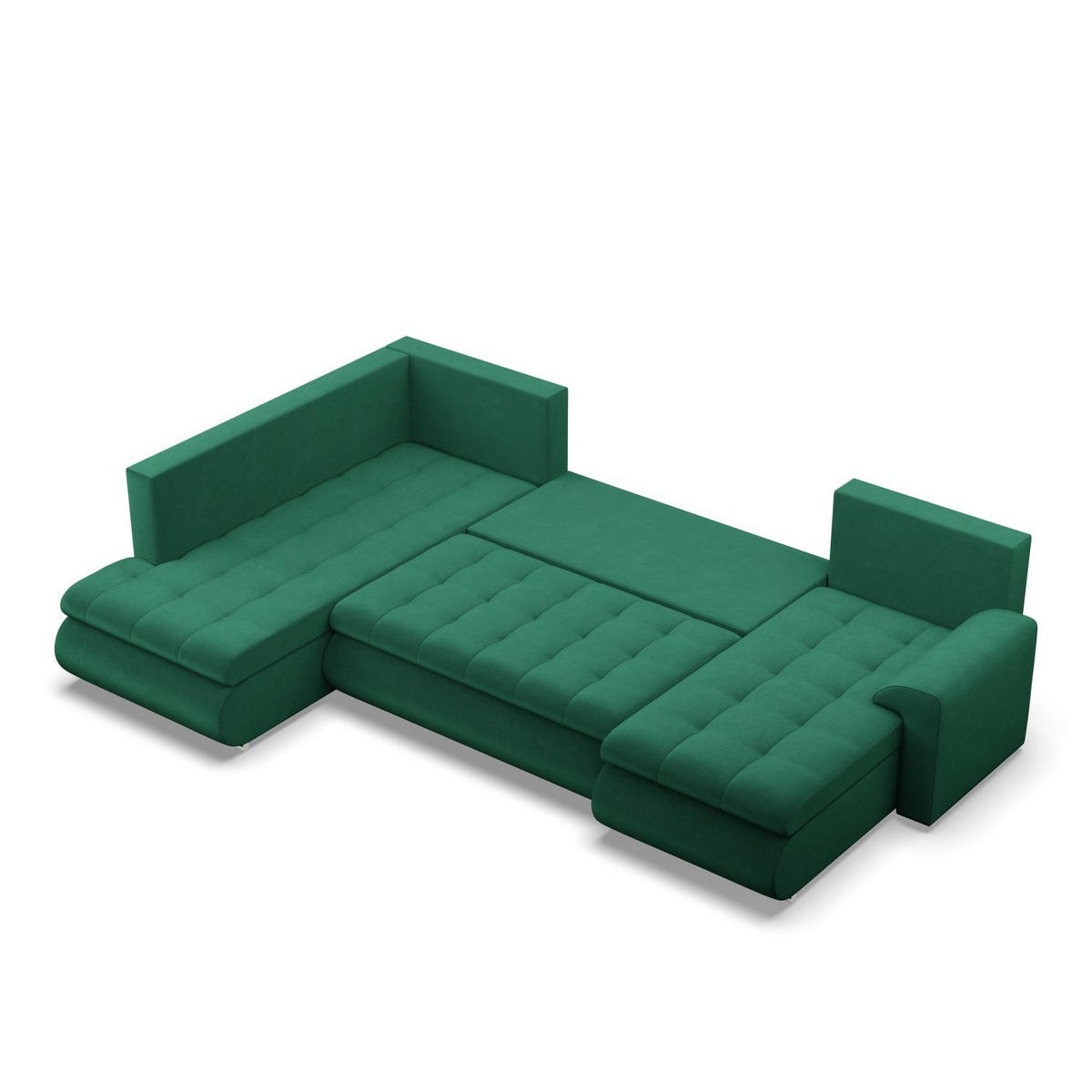 U-SOFA MIT SCHLAFFUNKTION FORESTA, Dunkelgrün - Dunkelgrün, Textil (300/89/200cm)
