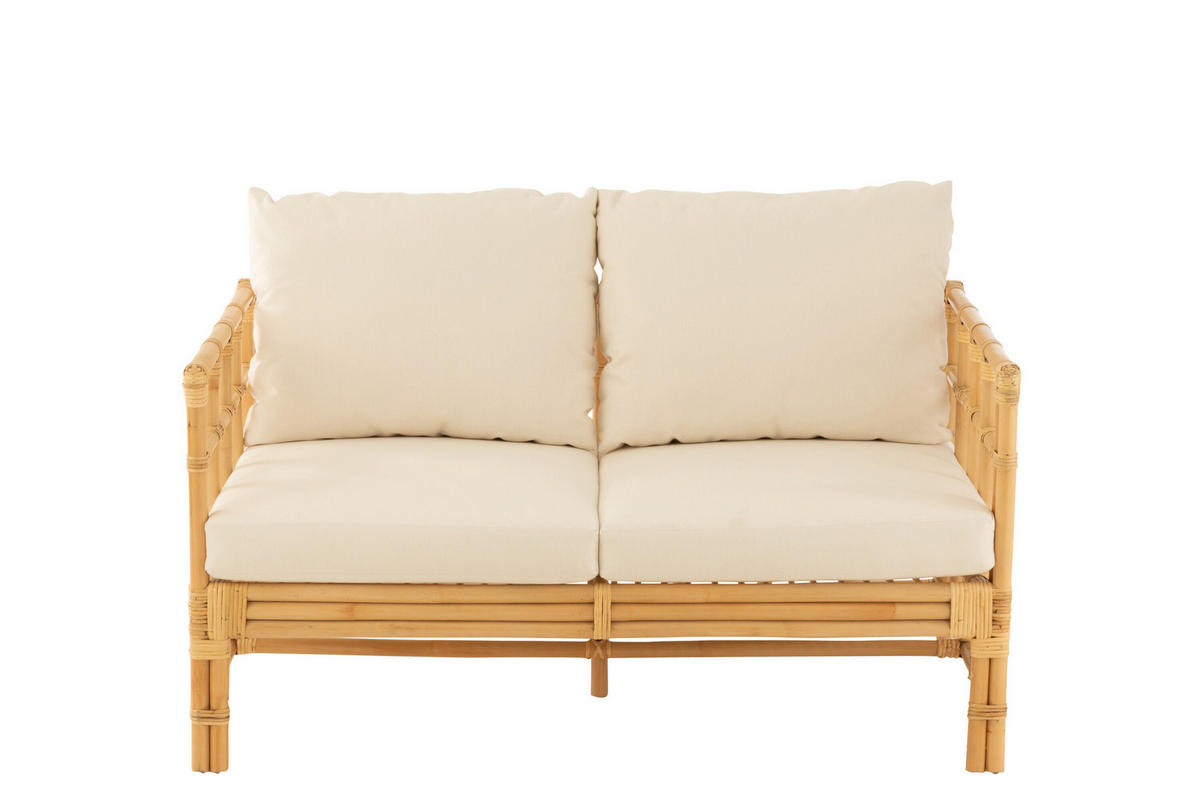 SOFA ELISE - Rottan - Natürliche - 2-Sitzer - Naturfarben, Naturmaterialien (73/64/127cm) - J-Line