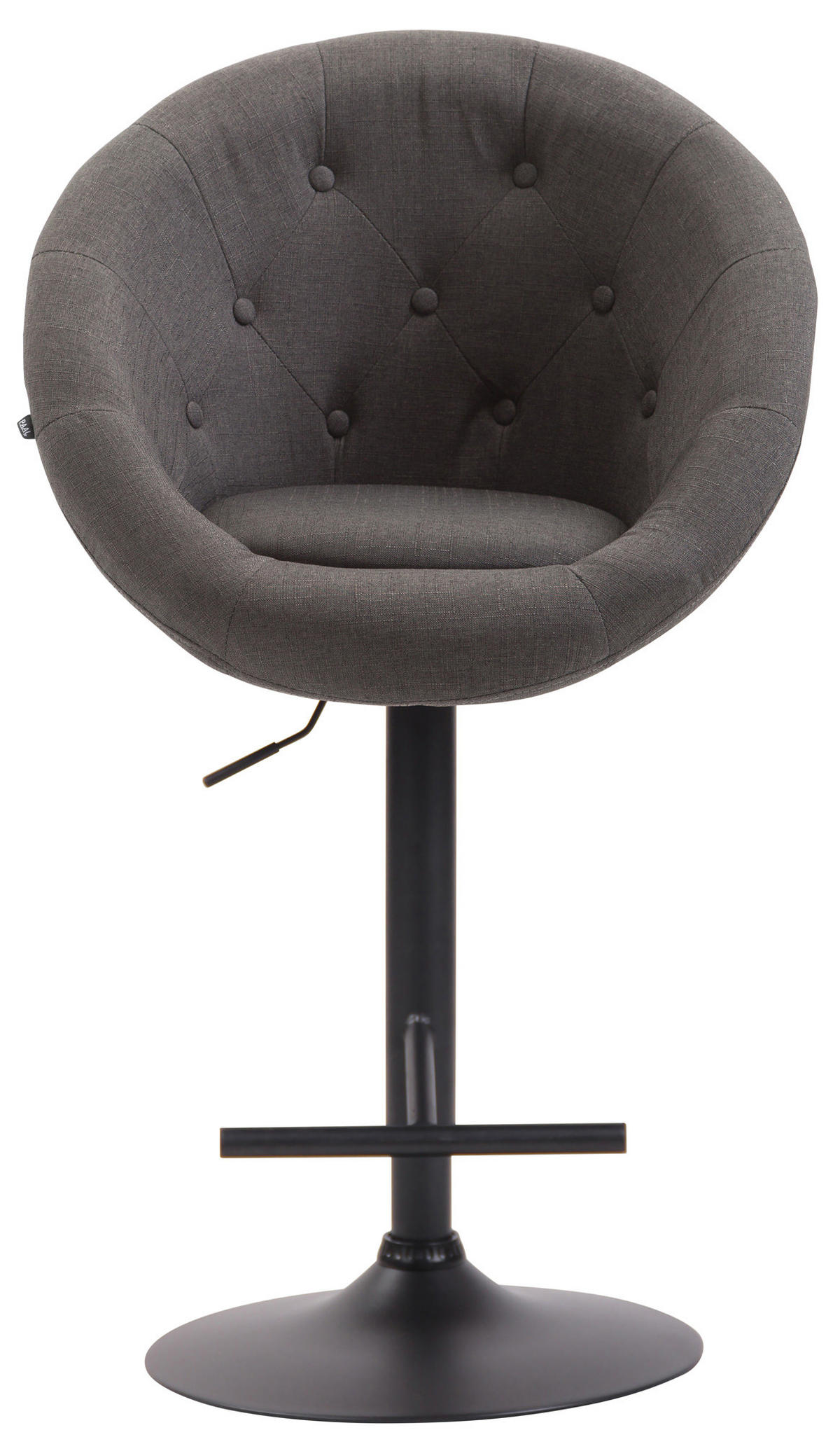 BARHOCKER Stoff dunkelgrau - Dunkelgrau/Schwarz, Textil/Metall (65/107/57cm) - CLP