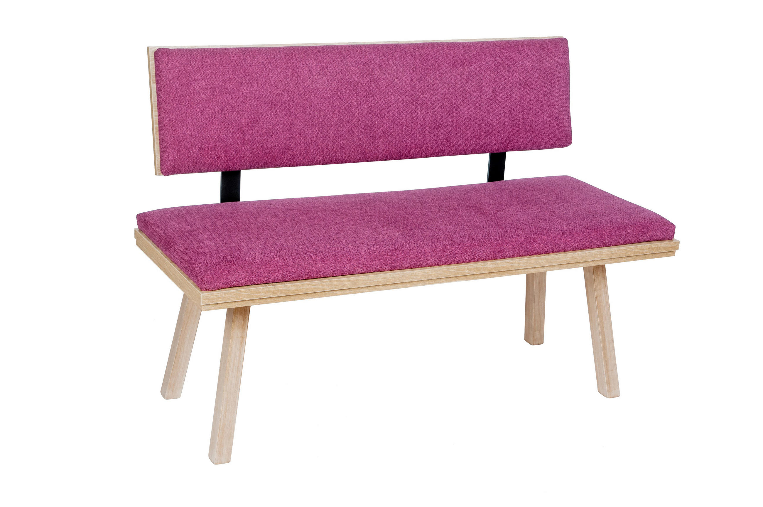 SITZBANK Die Zeitlose - Eichefarben/Violett, Holz/Textil (48/89/125cm) - Kundler Home