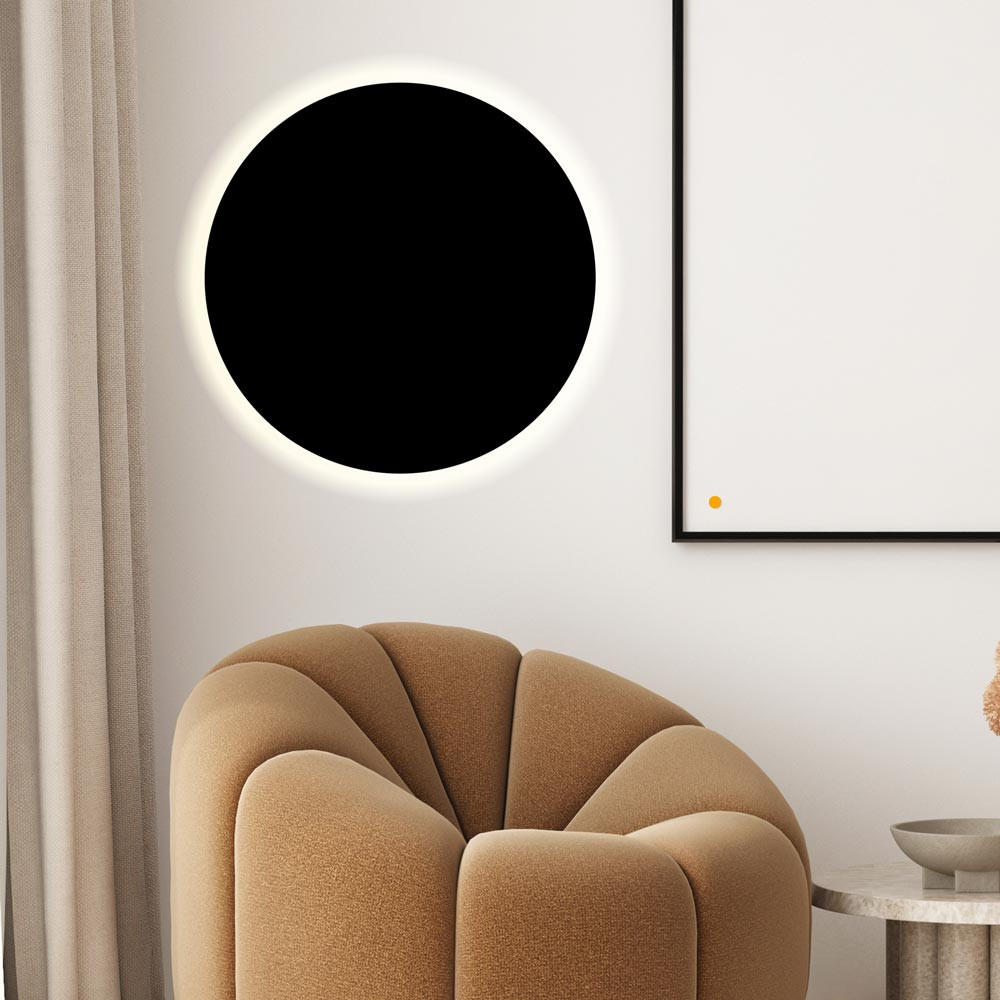 s.luce Led-Wandlampe Schwarz 50x4.4x50 cm
