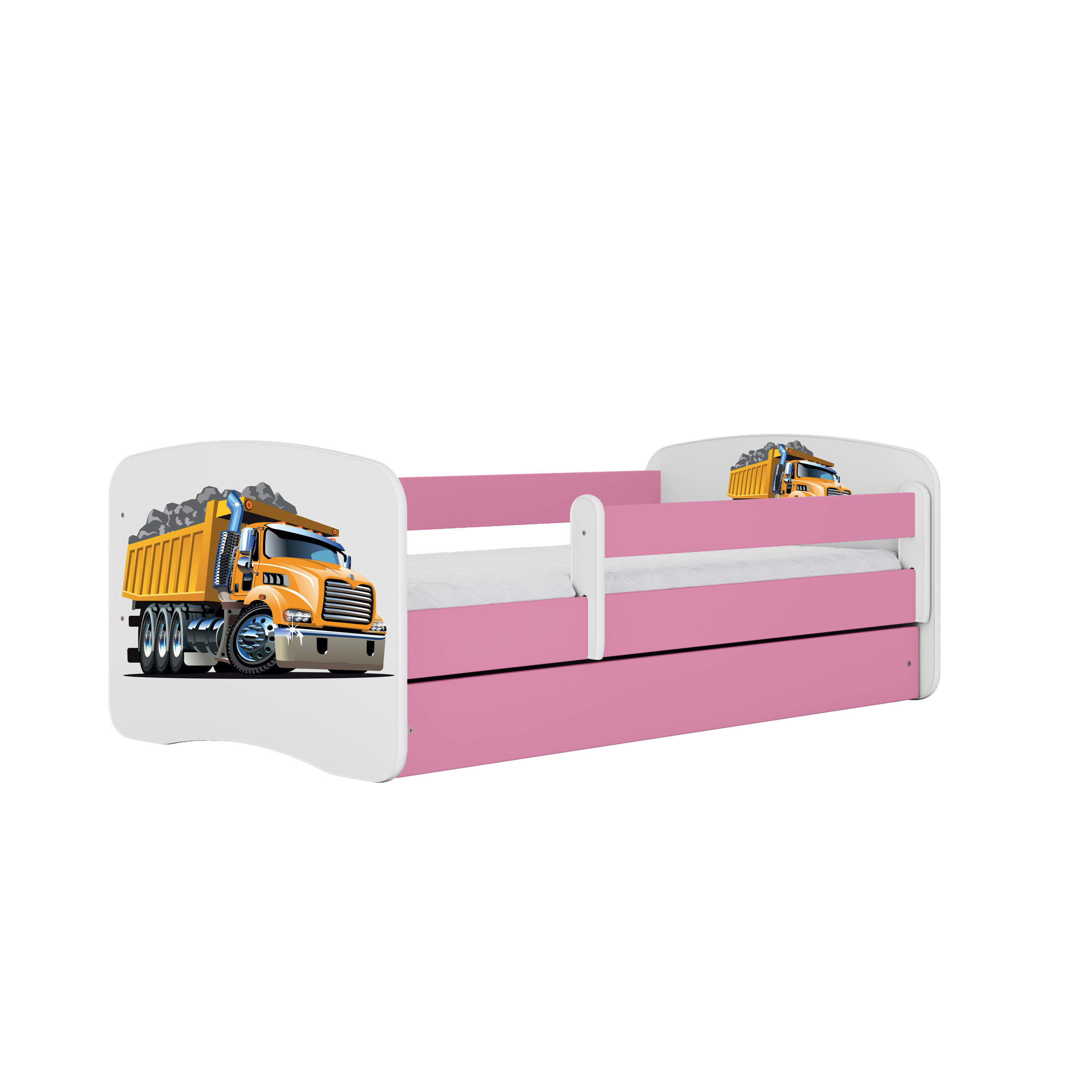 KINDERBETT Lastwagen mit Schublade 140/70 80/61/144 - Rosa, Holzwerkstoff (70/140cm) - RAUMHIRSCH FURNITURE