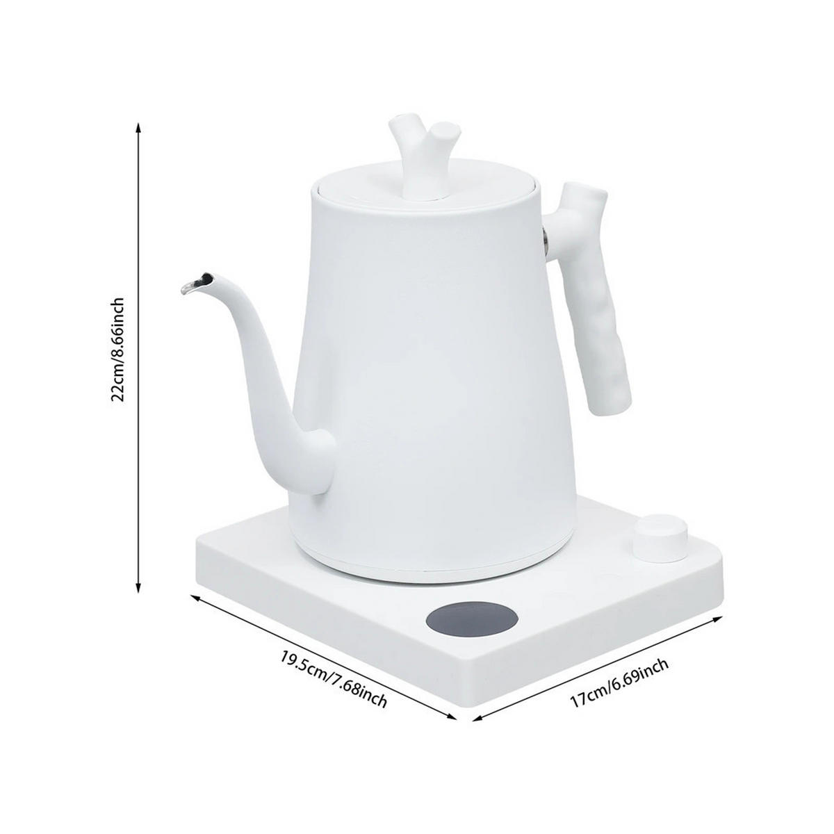 WASSERKOCHER 1L 1000W LED 40–100°C Trockenkochschutz Weiß - Weiß, Metall (17/22/19.5cm) - Kaket
