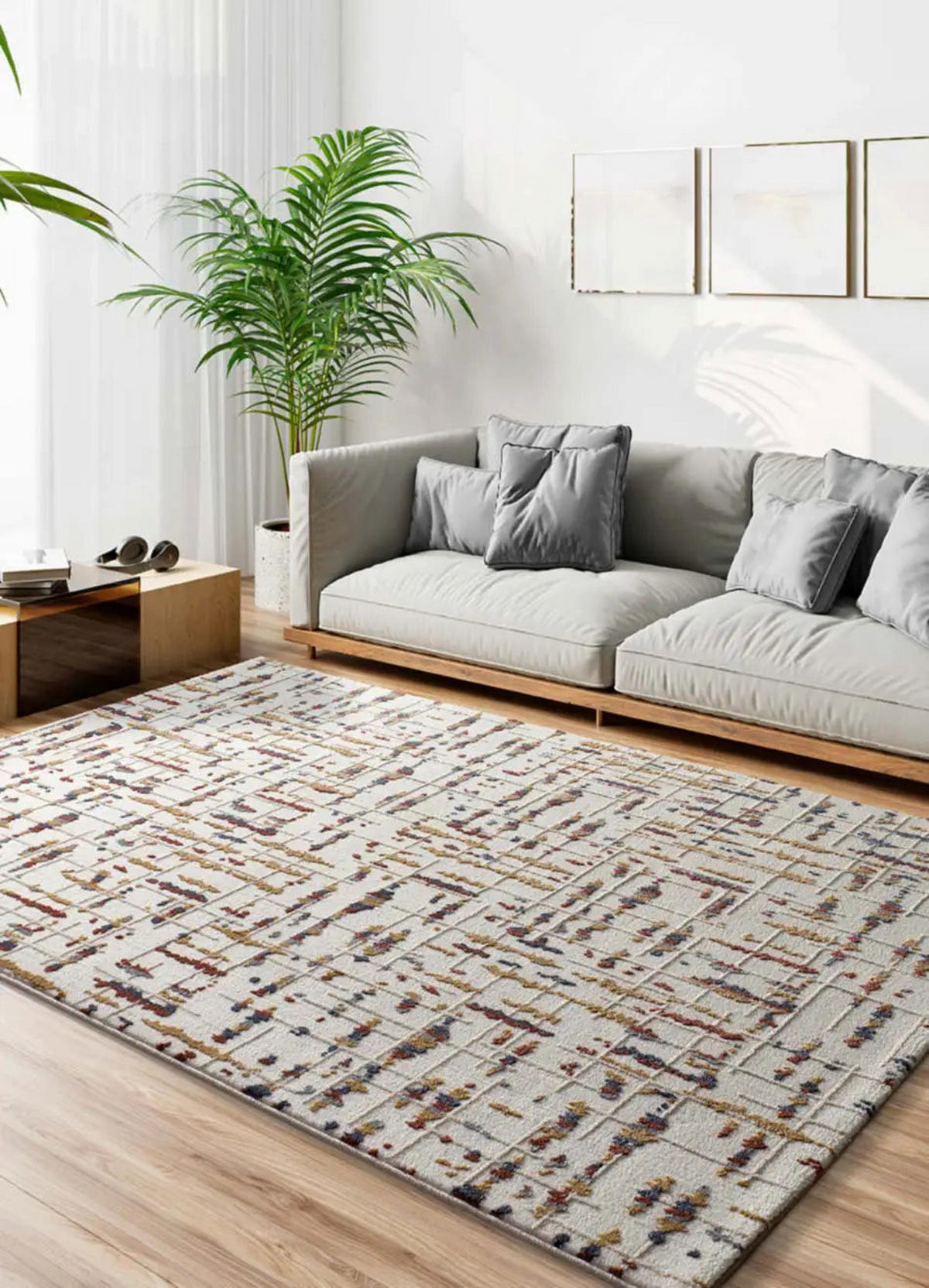 KURZFLORTEPPICH Creme / Mehrfarbig Amara 200/290 cm - Multicolor/Creme, Naturmaterialien/Textil (200/290cm) - Atticgo