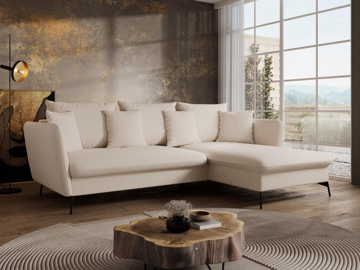 ECKSOFA VITON Beige 258x167x91 cm - Beige, Textil (258/167cm) - FURNLUX
