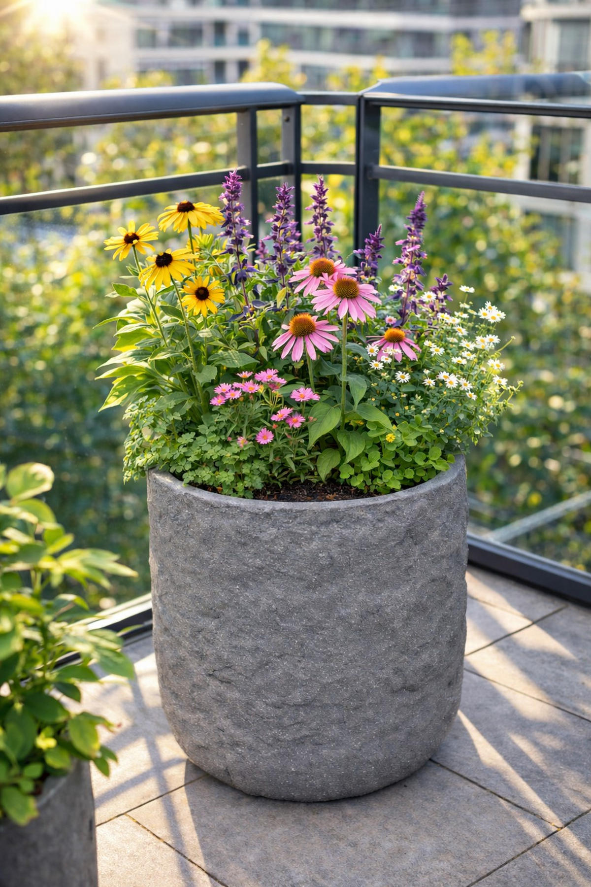 PFLANZKASTEN The Rock 36x33 cm, Steinoptik Grau, Fiberstone - Anthrazit, Kunststoff (36/33/36cm) - dasmöbelwerk