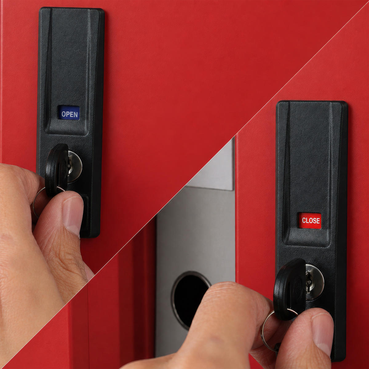 SCHIEBETÜRENSCHRANK KUBA 185x90x40 cm - Anthrazit/Rot, Metall (90/185/40cm) - Jan Nowak
