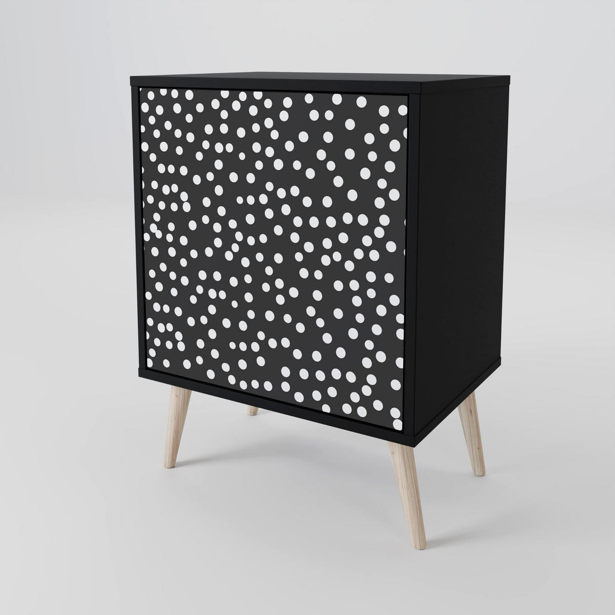 SIDEBOARD BLINDING LIGHTS, Schwarz, 57,5x42x75,5 cm, Goldfarbene Metallfüße - Goldfarben/Multicolor, Holzwerkstoff/Metall (57.5/75.5/42cm) - SpaceRebels