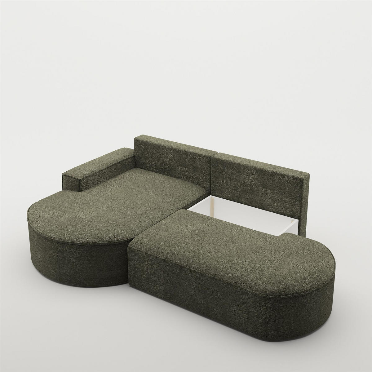 ECKSOFA Venedig Mit Schlaffunktion - Grün, Holzwerkstoff/Textil (278/179cm) - Fun Möbel