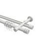 RUNDROHR-INNENLAUF-GARDINENSTANGEN-SET Prestige Estana 260 cm (geteilt in 2 x 130 cm), 2-läufig, 20 mm Ø Weiß - Weiß, Metall (260cm) - INTERDECO