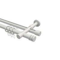 RUNDROHR-INNENLAUF-GARDINENSTANGEN-SET Prestige Estana 520 cm (geteilt in 4 x 130 cm), 2-läufig, 20 mm Ø Weiß - Weiß, Metall (520cm) - INTERDECO
