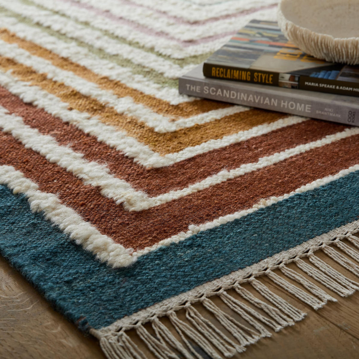 WOLLTEPPICH handgewebt FROND, geometrisch, Bunt, 200 x 300 cm - Multicolor, Textil (200/300cm) - KADIMA DESIGN